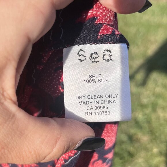 Sea New York Eloise Ruffled Printed Silk Crepe de Chine Blouse Size 6 - Picture 7 of 7